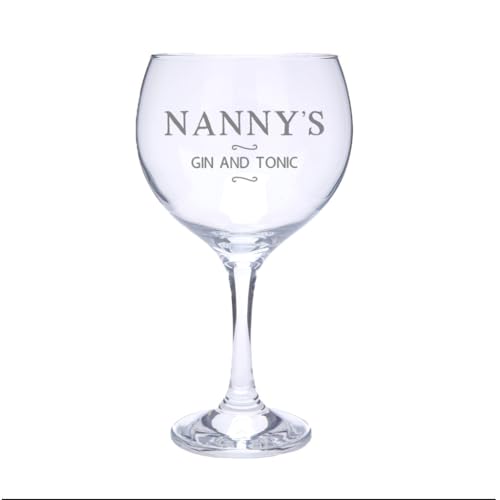 Personalised Gin Glasses for nanny/Best Nanny Gifts/Copa de Balon"Nanny's Gin & Tonic" Glass/Nanny's Gin Glass/Gin Birthday gifts for Grandma