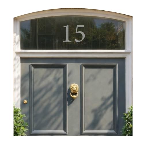 Personalised Modern Frosted Fanlight House Door Number, Etched Glass House Number, Front Door Number, Housewarming Gift