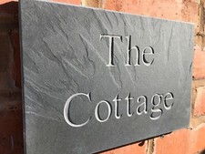 Personalised Natural Slate House Sign, 12 x 8 Inch