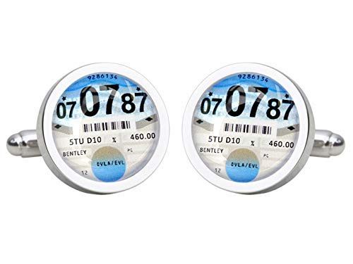 Personalised Tax Disc Cufflinks - Original Blue