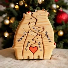 Personalised Wooden Family Bear Puzzle