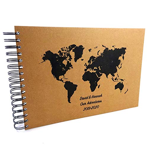 Personalised World Map Scrapbook Travel Journal