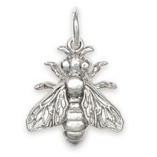 Solid Sterling Silver Bee Pendant, Handmade UK