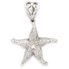 Solid Sterling Silver Starfish Pendant, Handmade UK