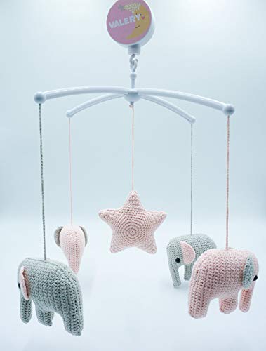 TIMOVIS handmade personalised music mobile; elephant and star mobile