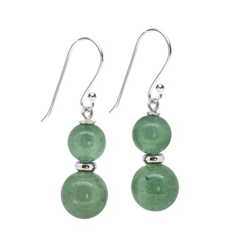 TreasureBay Double Bead Gemstone Earrings, Blue