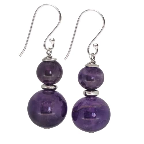 TreasureBay Gemstone and Silver Drop Earrings