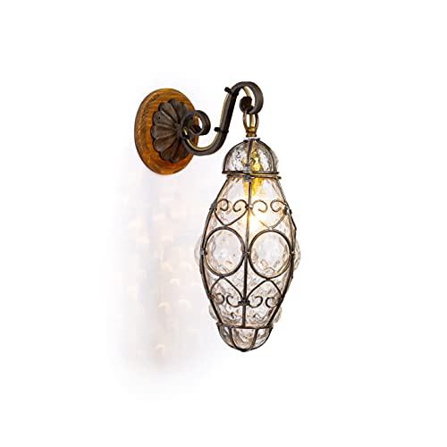 Venetian wall sconce TIZIANO blown glass (pink) - Made in Italy