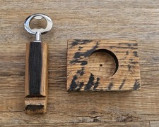 Whisky Barrel Oak Candle Holder and Bottle Opener