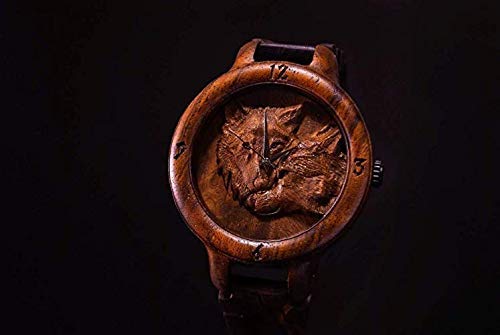Wolves Wooden Watch engraving and customization