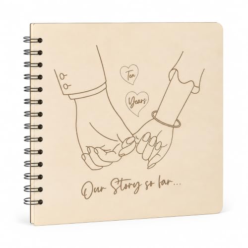 Wooden 10 Years Our Story Memory Book